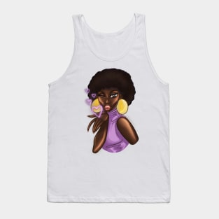 Black Afro Girl Sweet Kisses Tank Top